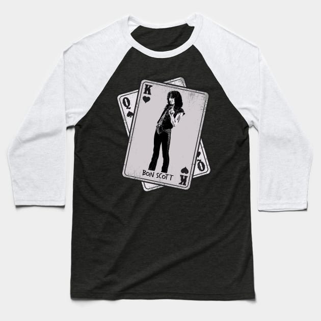 Retro Bon Scott Card Style Baseball T-Shirt by Slepet Anis